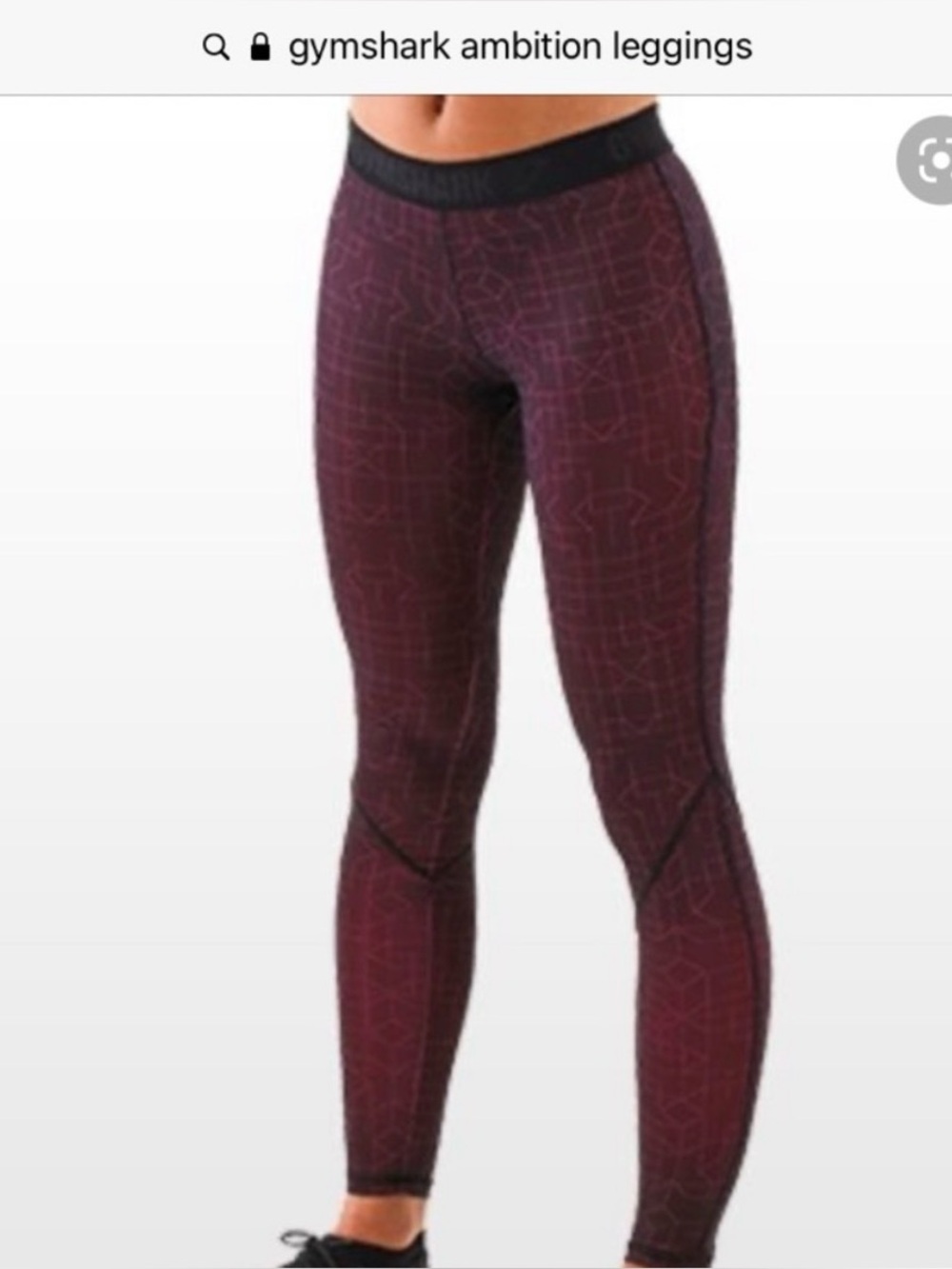 Gymshark - Black and Hot Pink - Ambition - Geometric Leggings